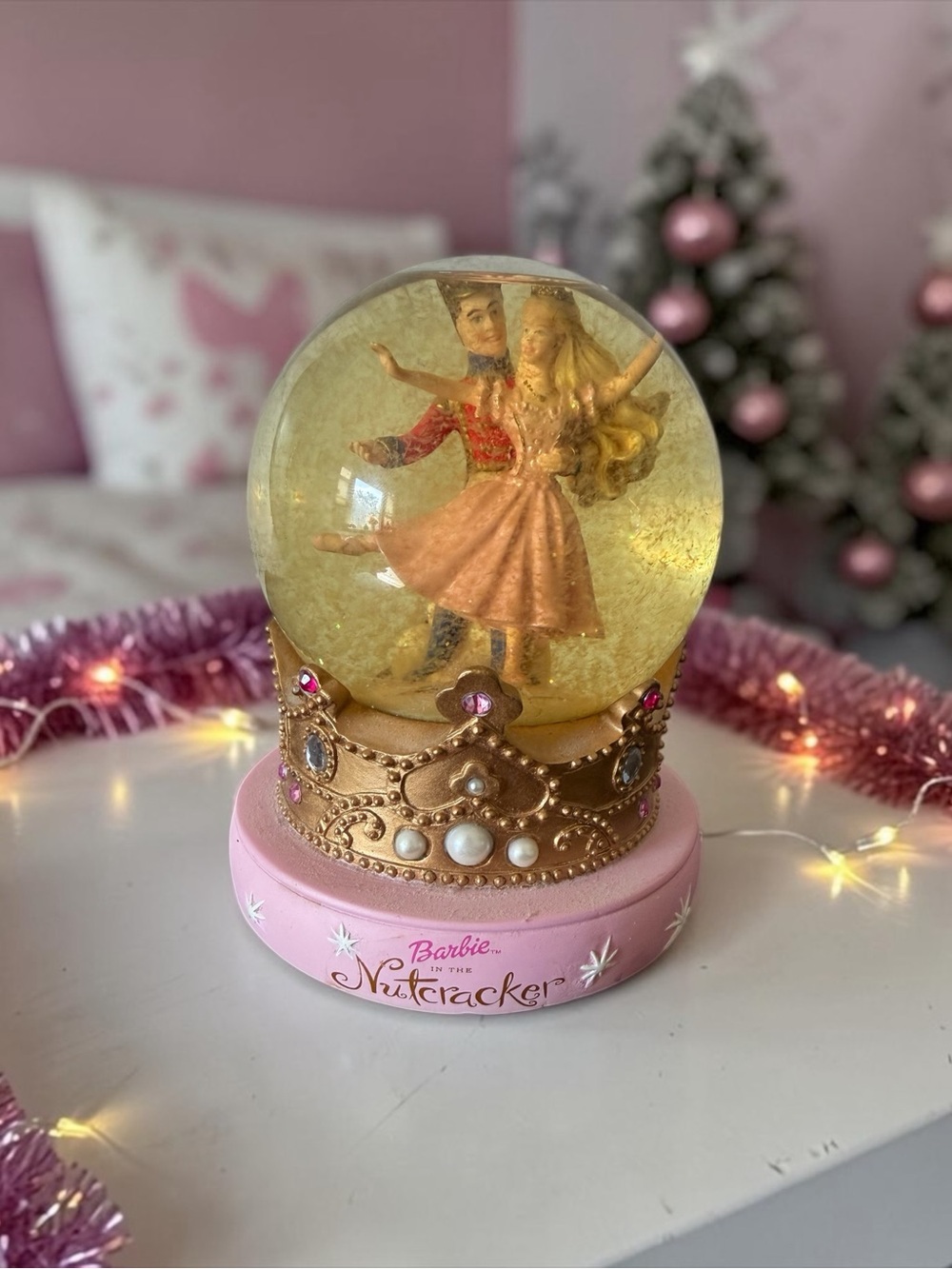 Barbie Pink and Gold Nutcracker Snow Globe